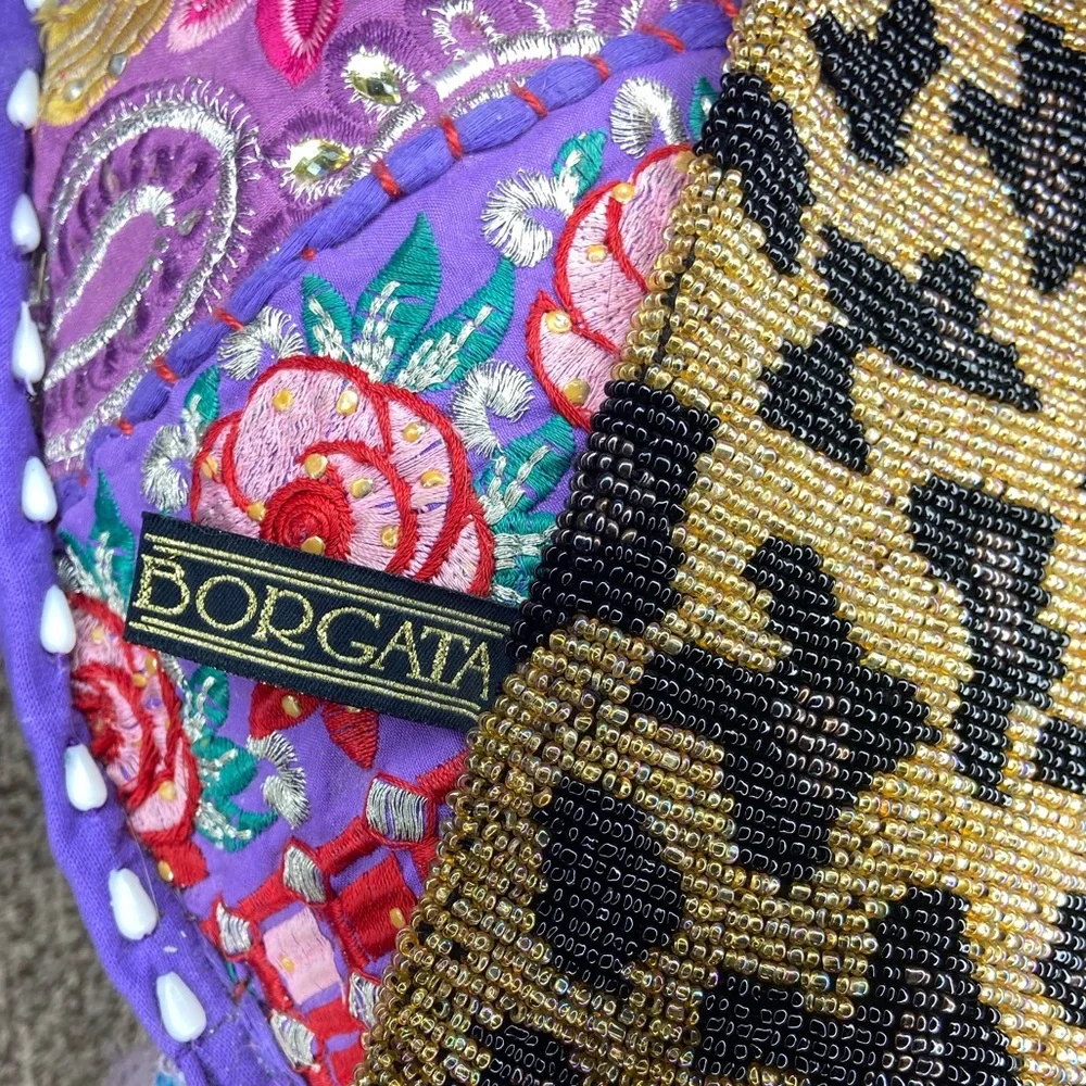 Pair Of Borgata Animal Print Beaded Throw Pillow Cases (Cases Only)